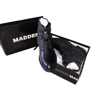 Madden M-Brando Black Biker/Moto Boots Size 7.5 NIB